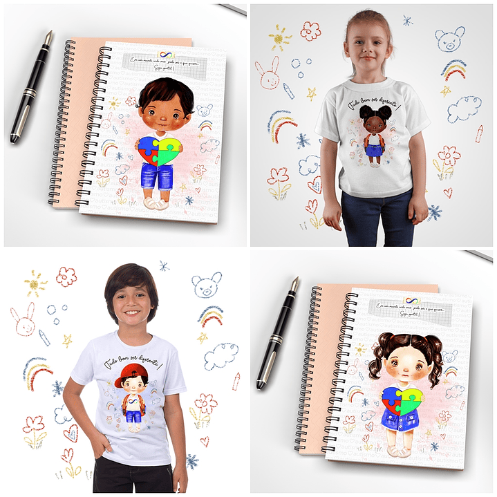 18  Artes para Caneca e Camisa Autismo Arquivos em Corel Draw  2