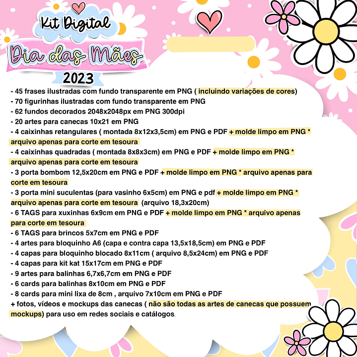 Kit Digital Dia das Mães em Png  3