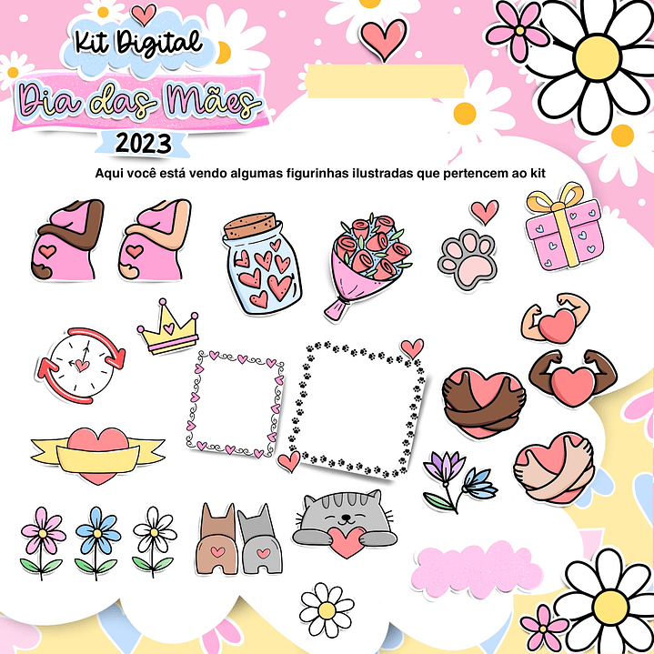 Kit Digital Dia das Mães em Png  5