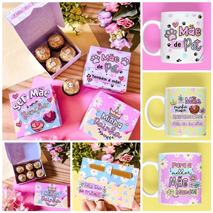 Kit Digital Dia das Mães em Png  1
