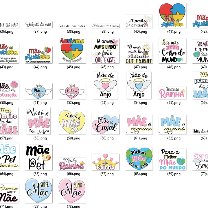 Kit Digital Dia das Mães em Png  3