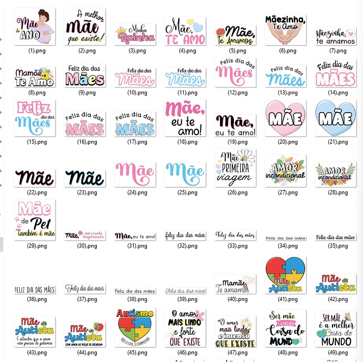 Kit Digital Dia das Mães em Png  3