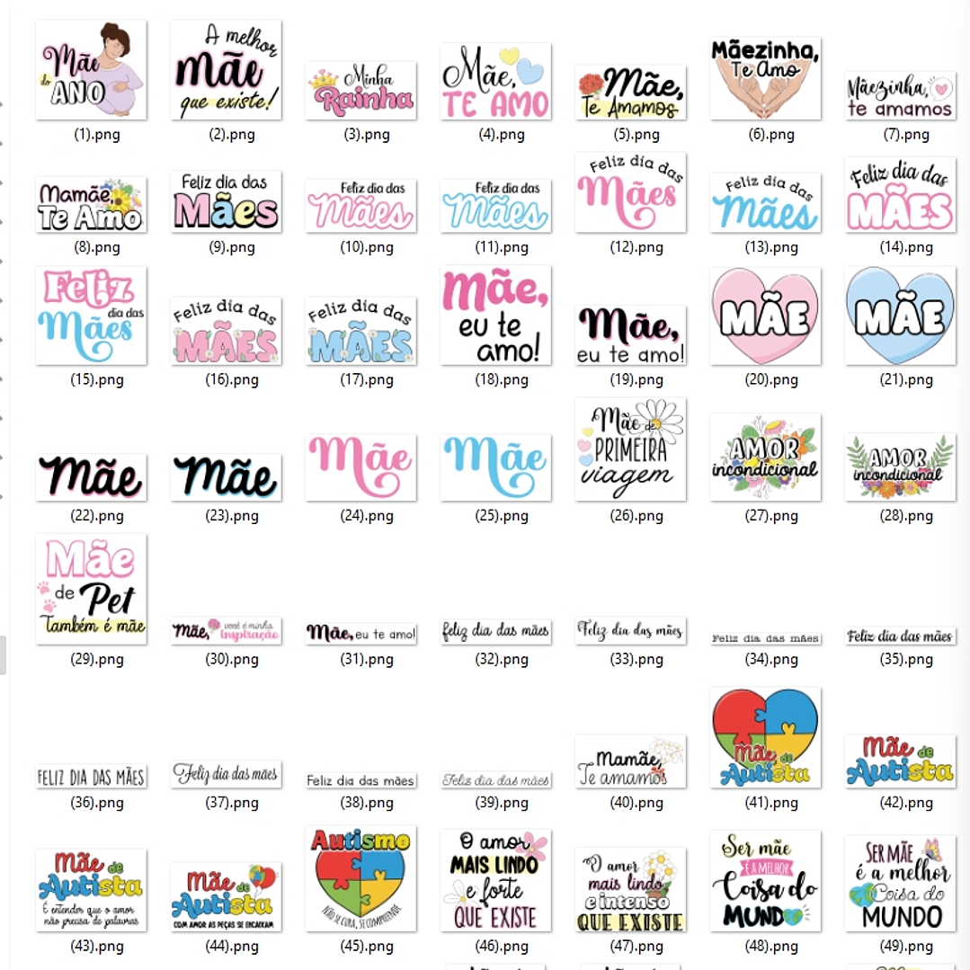 Kit Digital Dia das Mães em Png  4
