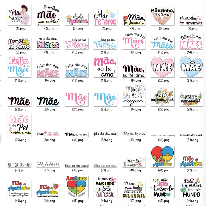 Kit Digital Dia das Mães em Png  4