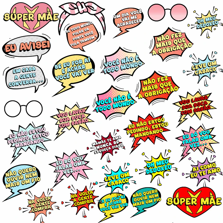 Kit Digital Dia das Mães Super Heroínas para Montar em Png 3