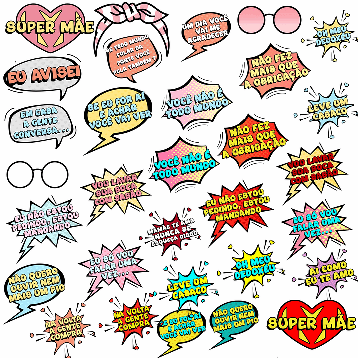 Kit Digital Dia das Mães Super Heroínas para Montar em Png 5