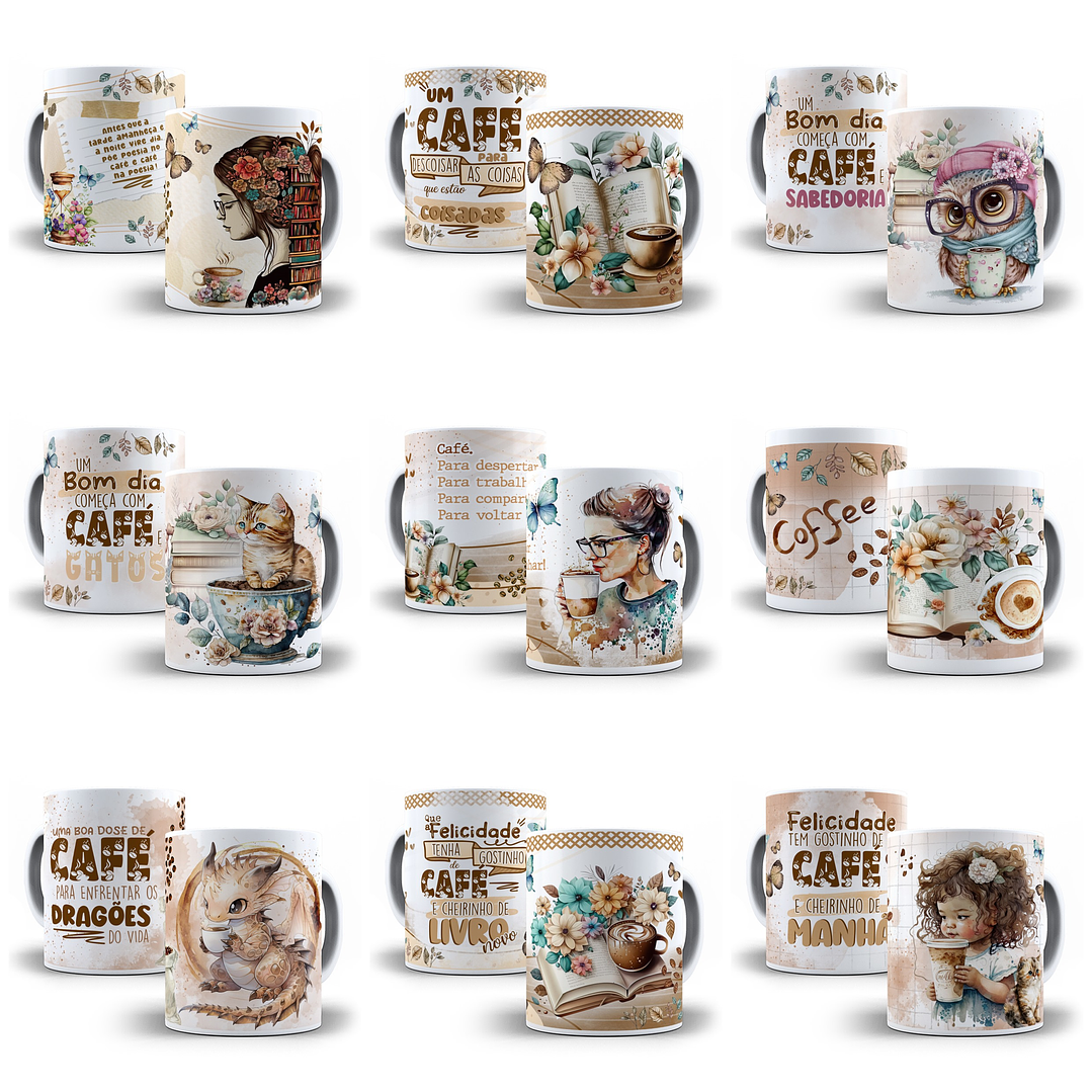 12 Artes para Caneca Café Coffe Arquivos em CorelDraw 1