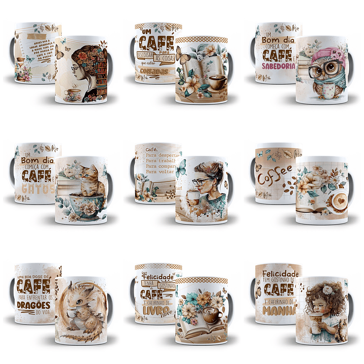 12 Artes para Caneca Café Coffe Arquivos em CorelDraw 1