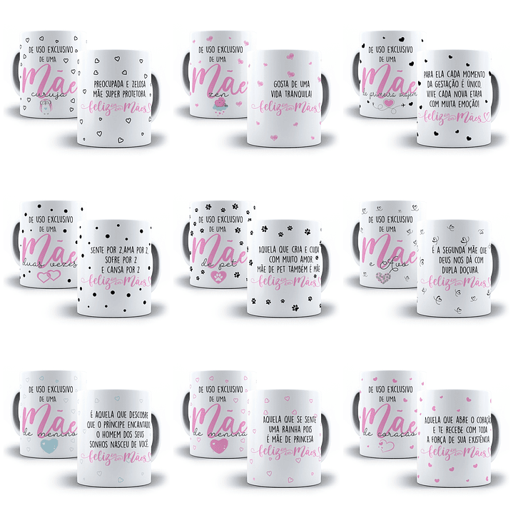 17 Artes Canecas Tipos de Mãe Arquivos em CorelDraw 2