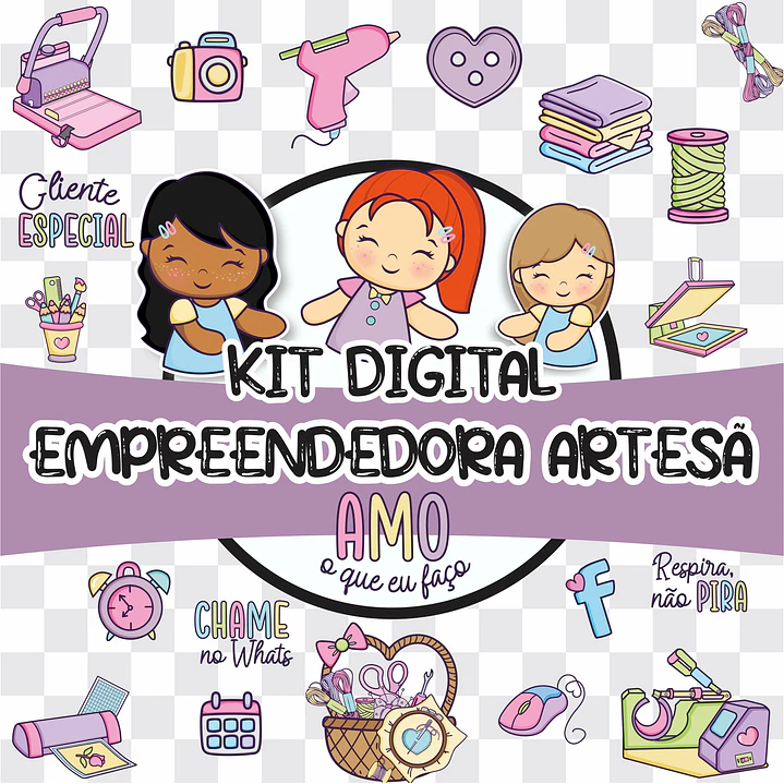Kit Digital Artesã Empreendedora Criativa em Png  1