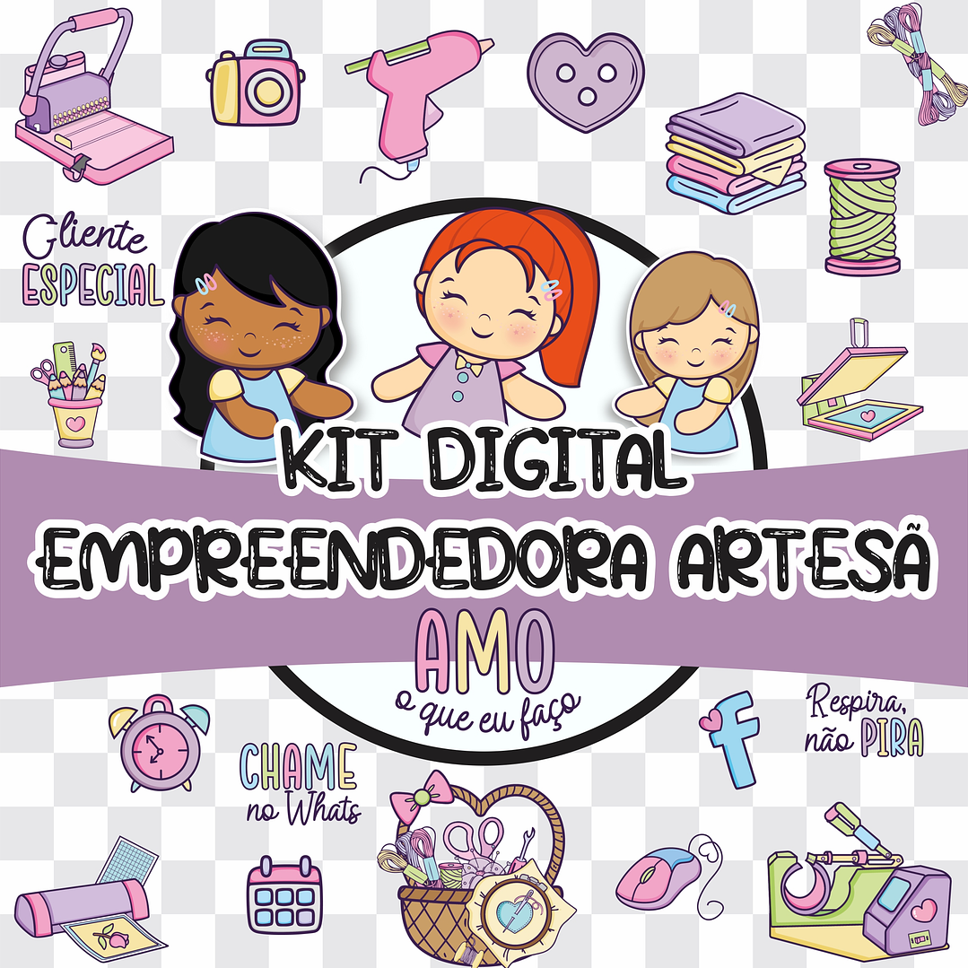 Kit Digital Artesã Empreendedora Criativa em Png  1