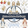 Kit Digital Nossa Senhora das Graças Aquarelado V2 em Png