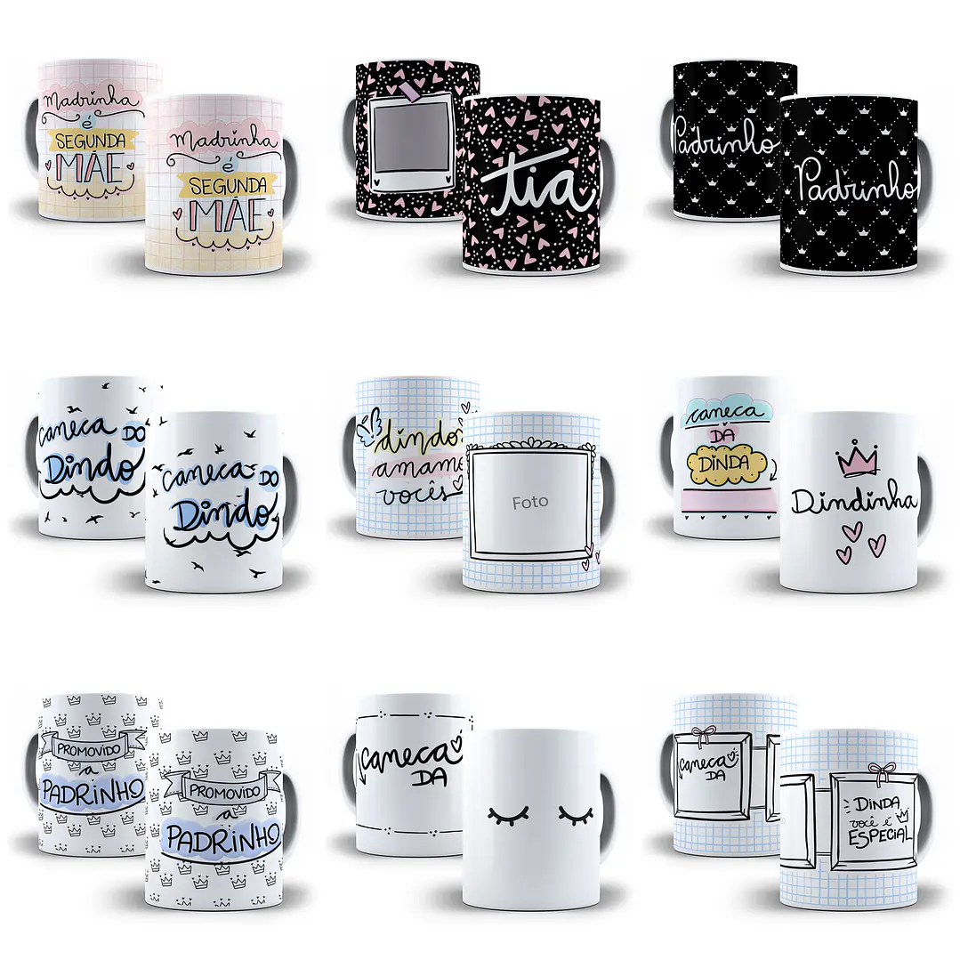 36 Artes para Caneca Dindos e Madrinha em Jpg 1