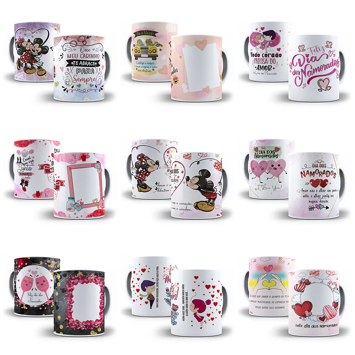 35 Artes Caneca Dia dos Namorados Editável em CorelDraw 1