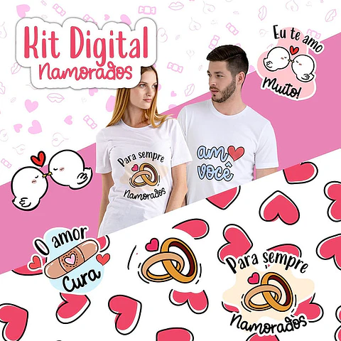 Kit Digital Dia dos namorados em Png  