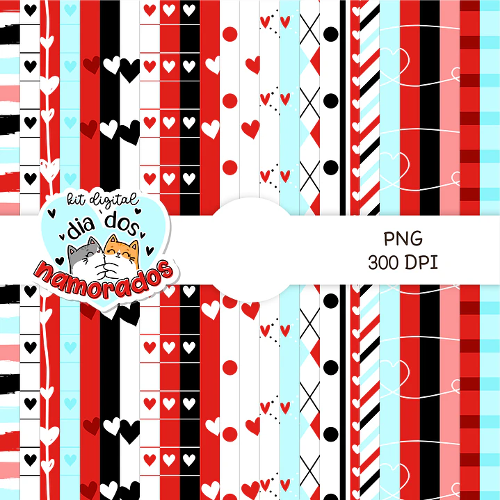 Kit Digital Dia dos namorados em Png   5