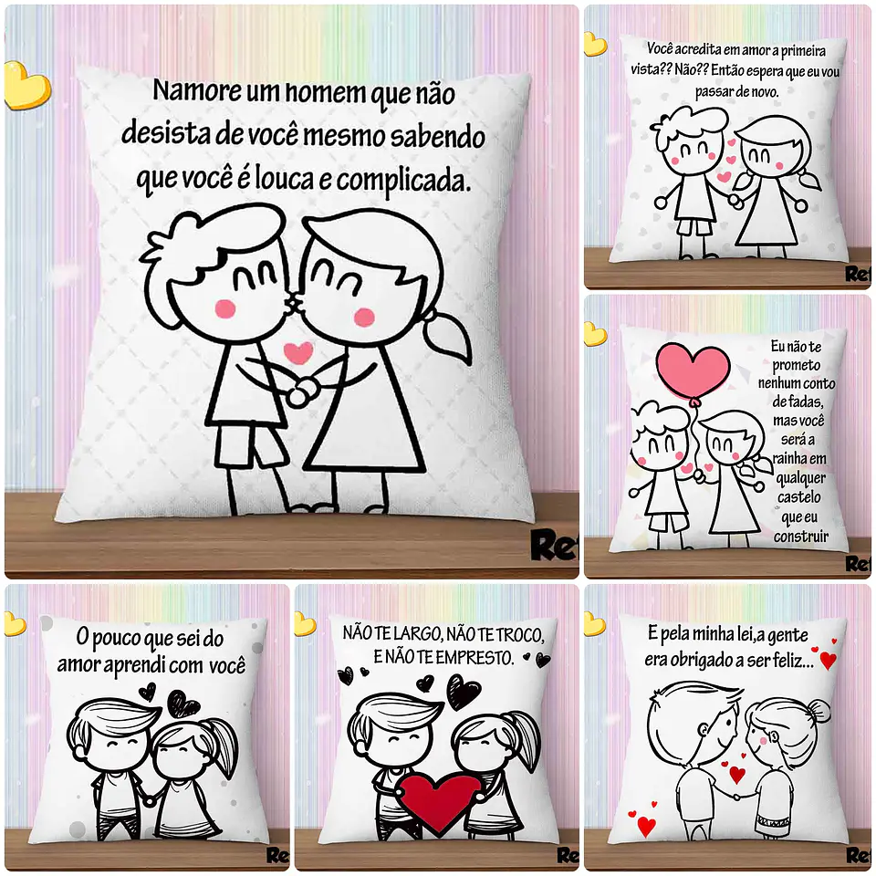 36 Artes Almofada Casal Dia dos Namorados Editável em Photoshop 3
