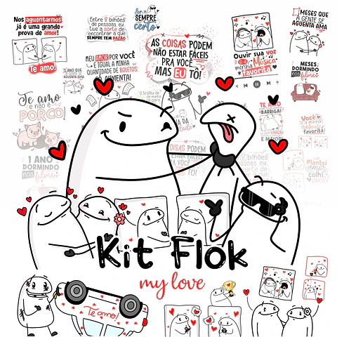 kit Digital Flork Namorados My Love Sem Fundo Png