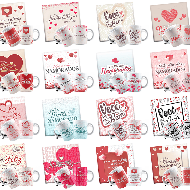 36 Artes para Caneca e Azulejo Dia dos Namorados  Arquivos Editáveis em Corel Draw 1