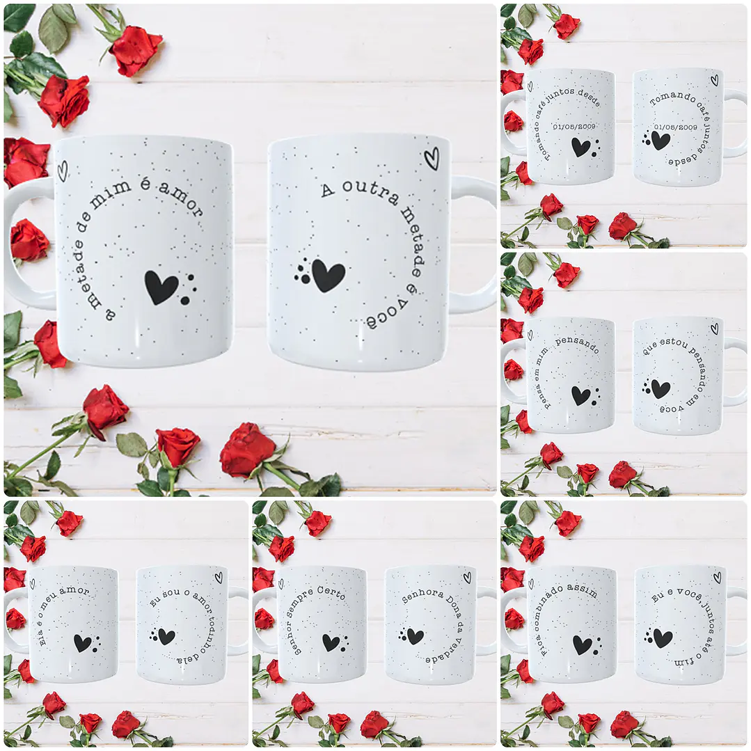 10 Artes para Caneca Dia dos Namorados Minimalista Arquivos em Corel Draw 2