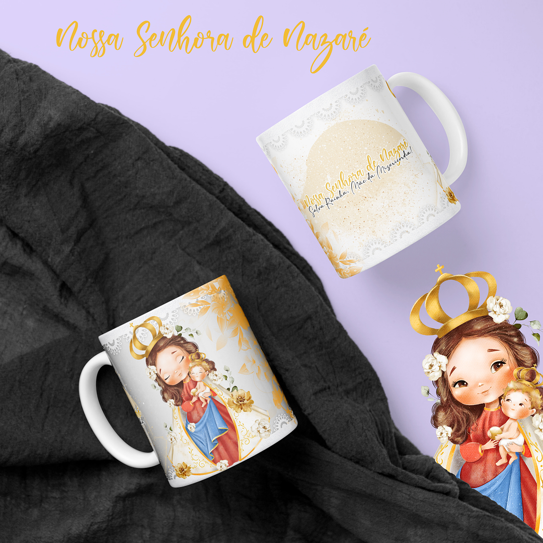 7 Artes Caneca e Camisa Nossa Senhora de Nazaré em Corel Draw  5