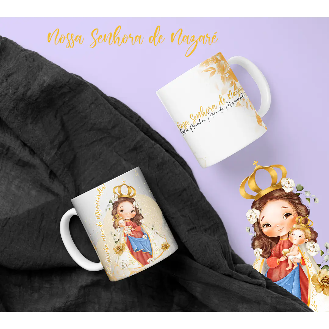 7 Artes Caneca e Camisa Nossa Senhora de Nazaré em Corel Draw  7