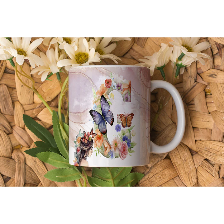 26 Artes Caneca Alfabeto Borboleta em Corel Draw  4