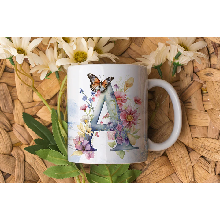 26 Artes Caneca Alfabeto Borboleta em Corel Draw  1