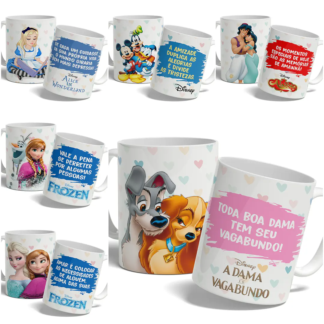 Artes para Caneca Disney Namorados Frases Arquivos Png  1