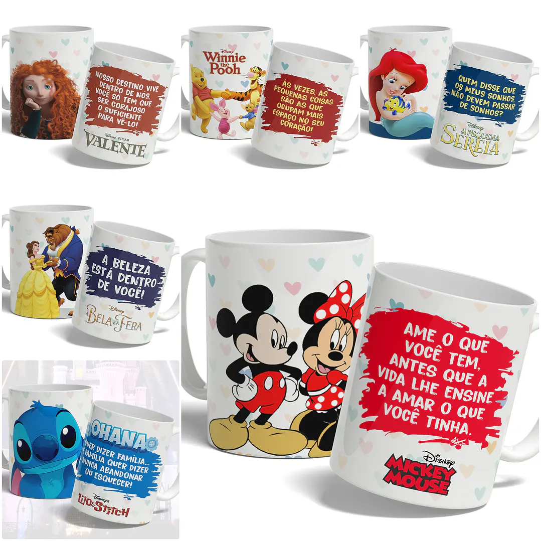 Artes para Caneca Disney Namorados Frases Arquivos Png  2