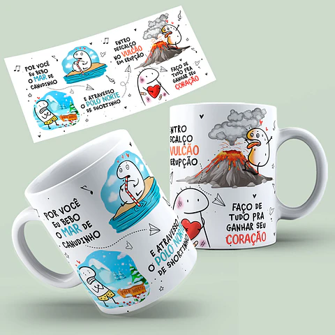 2 Artes para Caneca Flork Canudinho Frases Arquivos Png 