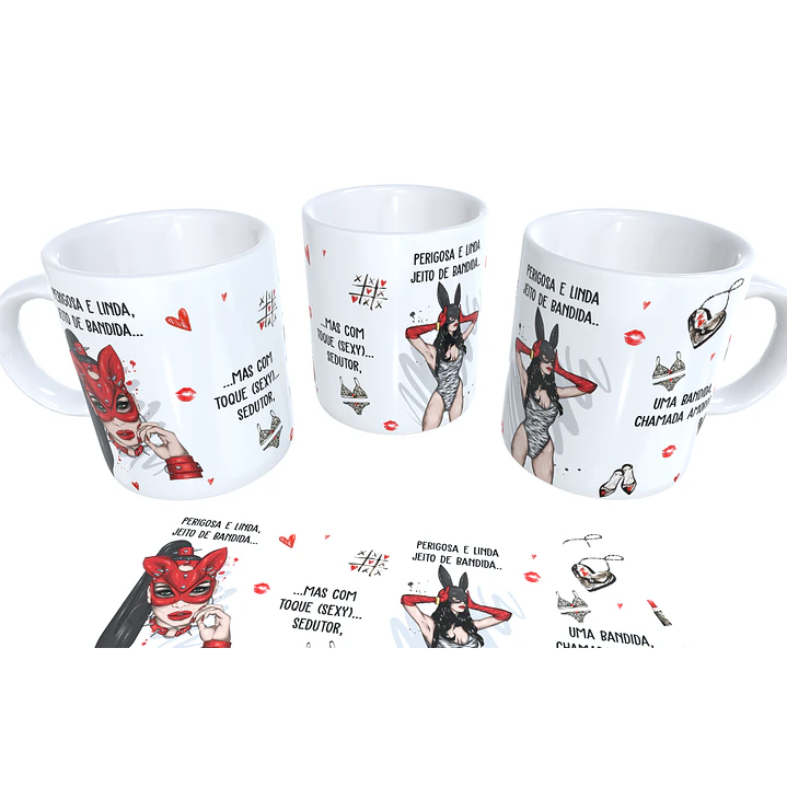 Arte para Caneca Perigosa e linda, jeito de bandida Arquivos Sublimação 2