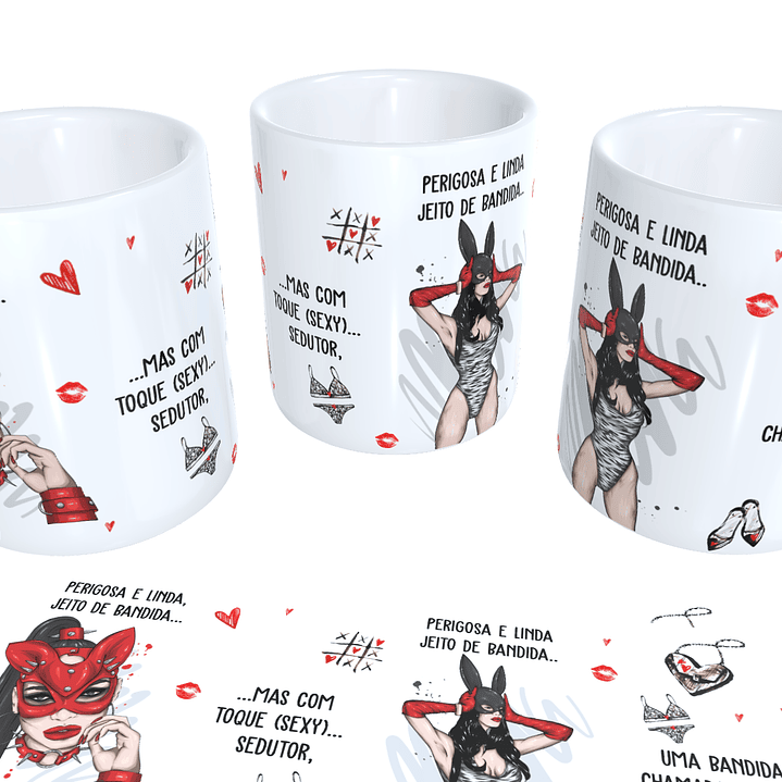 Arte para Caneca Perigosa e linda, jeito de bandida Arquivos Sublimação 2
