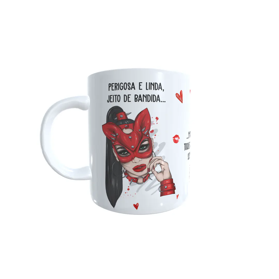 Arte para Caneca Perigosa e linda, jeito de bandida Arquivos Sublimação 3
