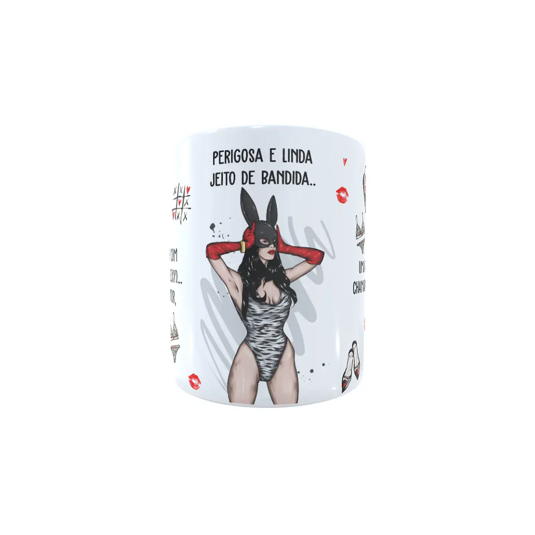 Arte para Caneca Perigosa e linda, jeito de bandida Arquivos Sublimação 5