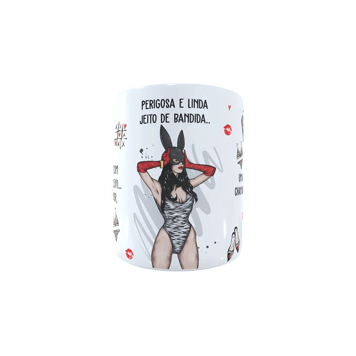 Arte para Caneca Perigosa e linda, jeito de bandida Arquivos Sublimação 5