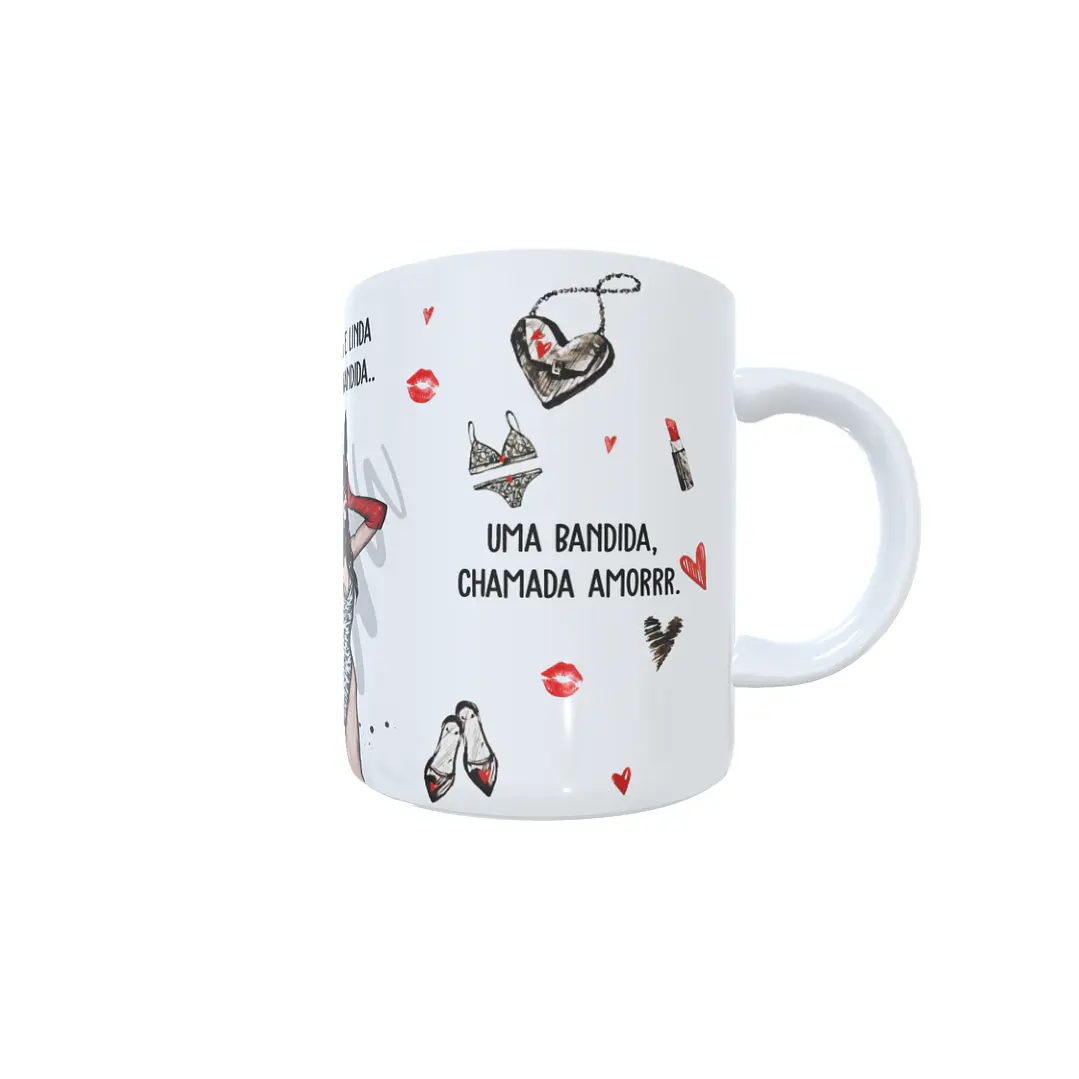 Arte para Caneca Perigosa e linda, jeito de bandida Arquivos Sublimação 6