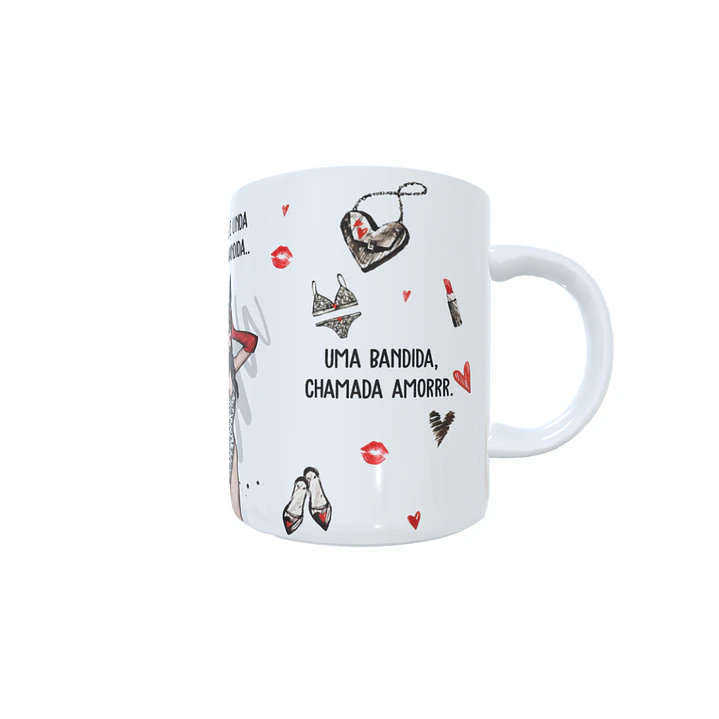 Arte para Caneca Perigosa e linda, jeito de bandida Arquivos Sublimação 6