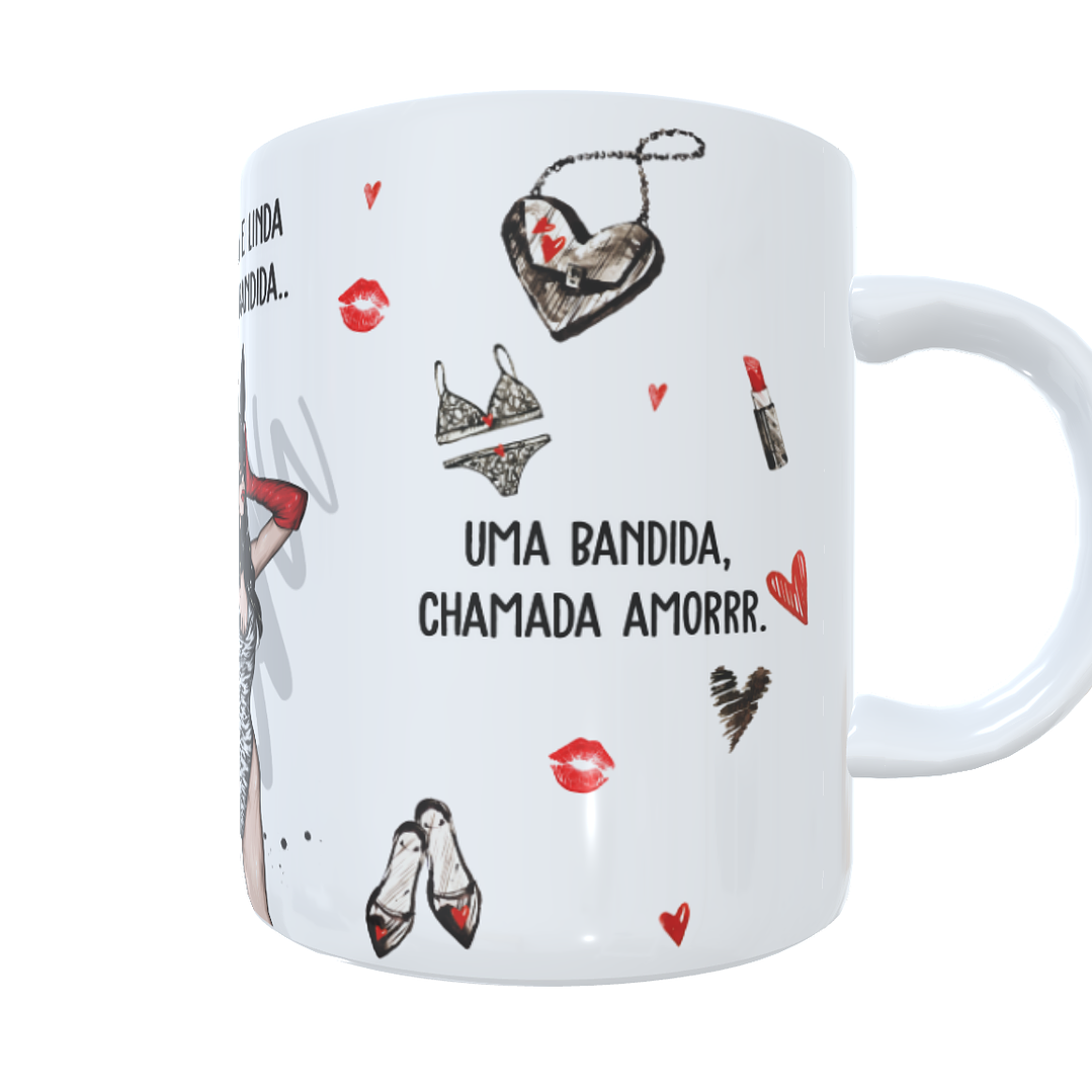 Arte para Caneca Perigosa e linda, jeito de bandida Arquivos Sublimação 6