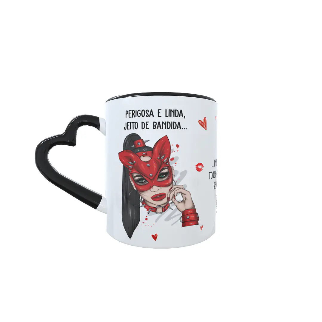 Arte para Caneca Perigosa e linda, jeito de bandida Arquivos Sublimação 7