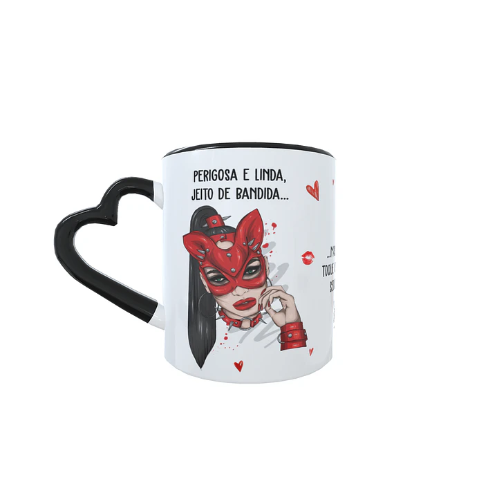 Arte para Caneca Perigosa e linda, jeito de bandida Arquivos Sublimação 7