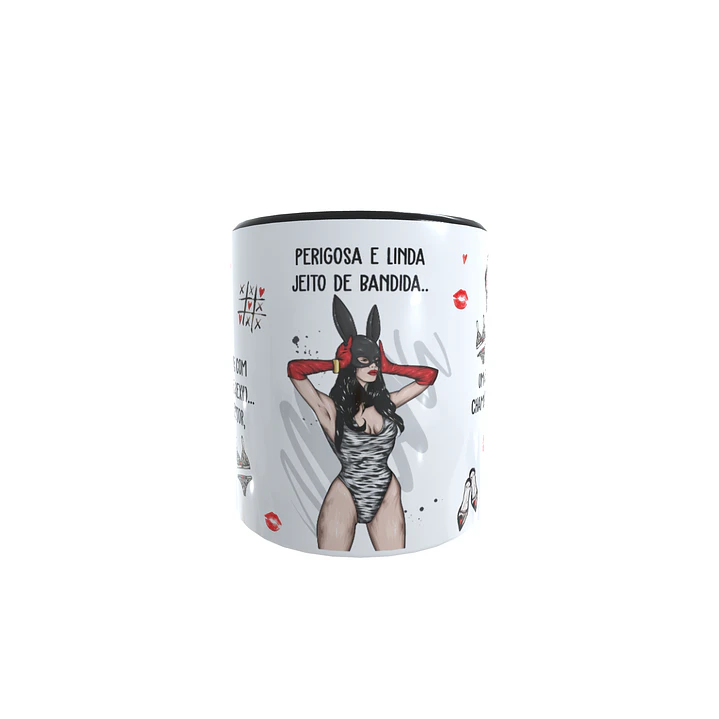 Arte para Caneca Perigosa e linda, jeito de bandida Arquivos Sublimação 9