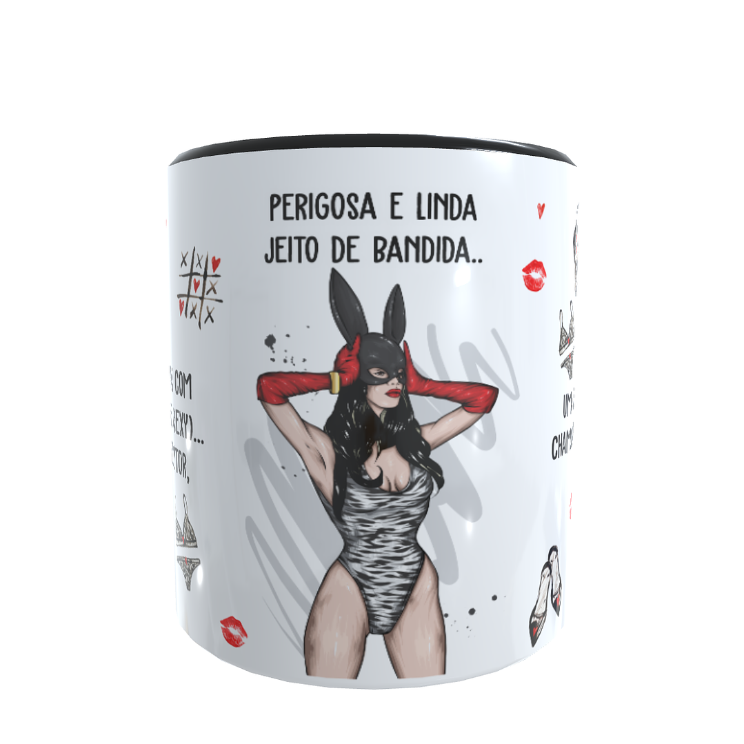 Arte para Caneca Perigosa e linda, jeito de bandida Arquivos Sublimação 9