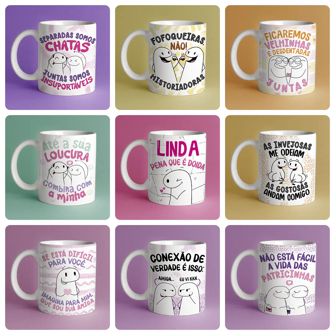 Arte Caneca Flork Amigas Amizade Arquivos Sublimação Png 2