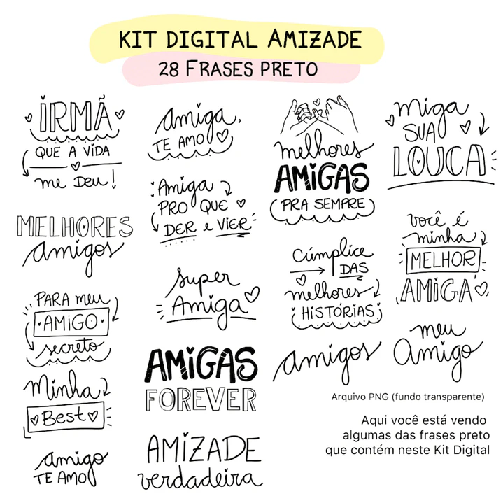 Kit Digital Arte Amizade Amigas Caneca Frases Best Friend Arquivos Png 7