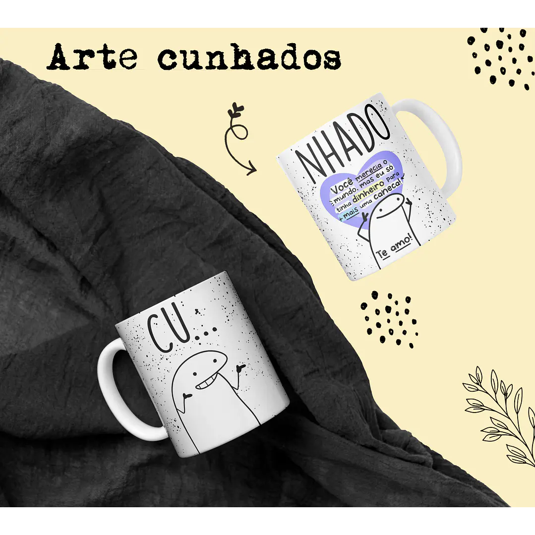 Artes para Caneca Cunhado e Cunhada em Corel Draw 2