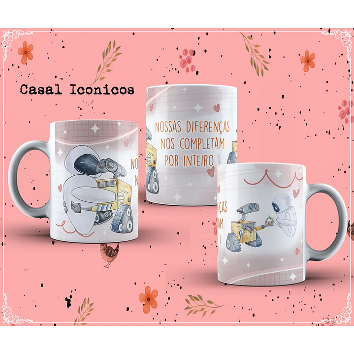 6 Artes para Caneca Casais Icônicos em Corel Draw  2