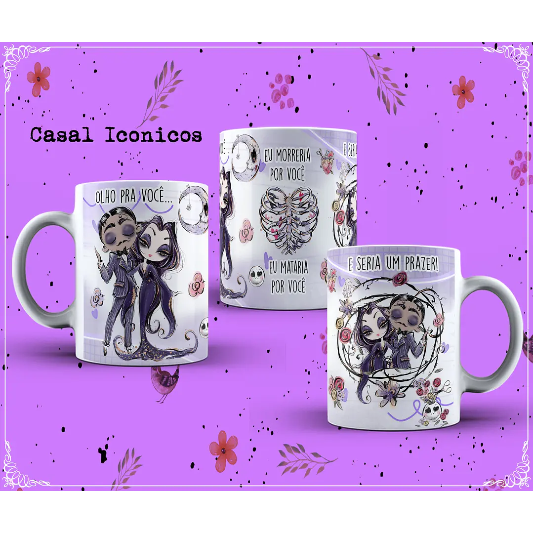 6 Artes para Caneca Casais Icônicos em Corel Draw  3