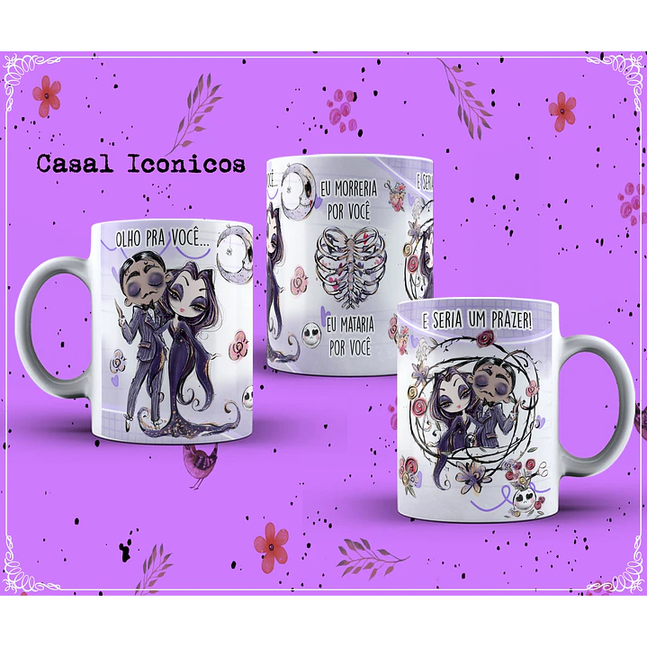6 Artes para Caneca Casais Icônicos em Corel Draw  3