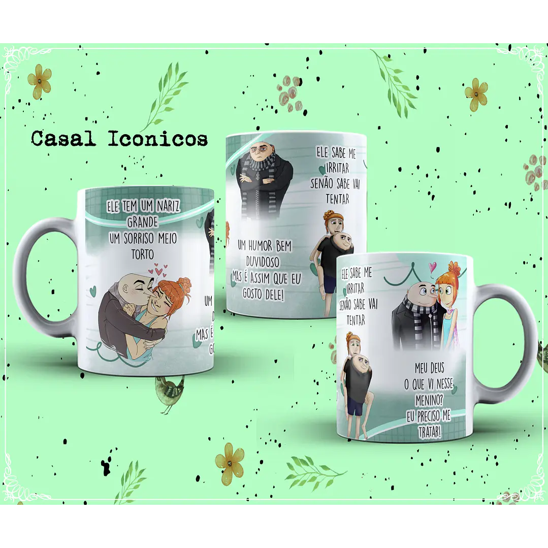 6 Artes para Caneca Casais Icônicos em Corel Draw  4